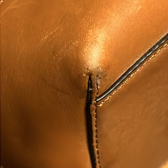 Ralph Lauren burgundy/ brown cow hide  Leather Hobo Bag, good preowned bag - Picture 11 of 17